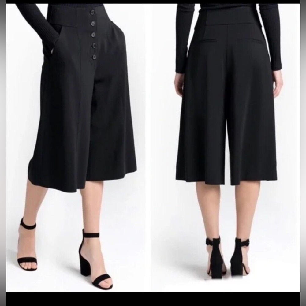 A.L.C. Black Wide-Leg Culotte Jumpsuit Pants